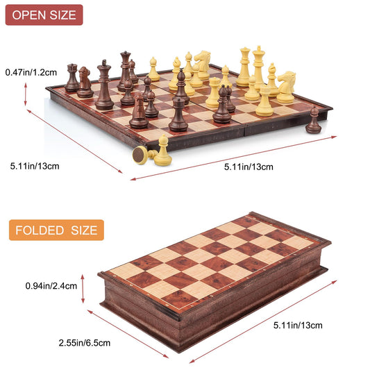 SIMPLEWIN magnetic travel chess pieces stay secure during travel