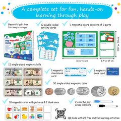 Simply Magic activity cards for guided learning and interactive money games.