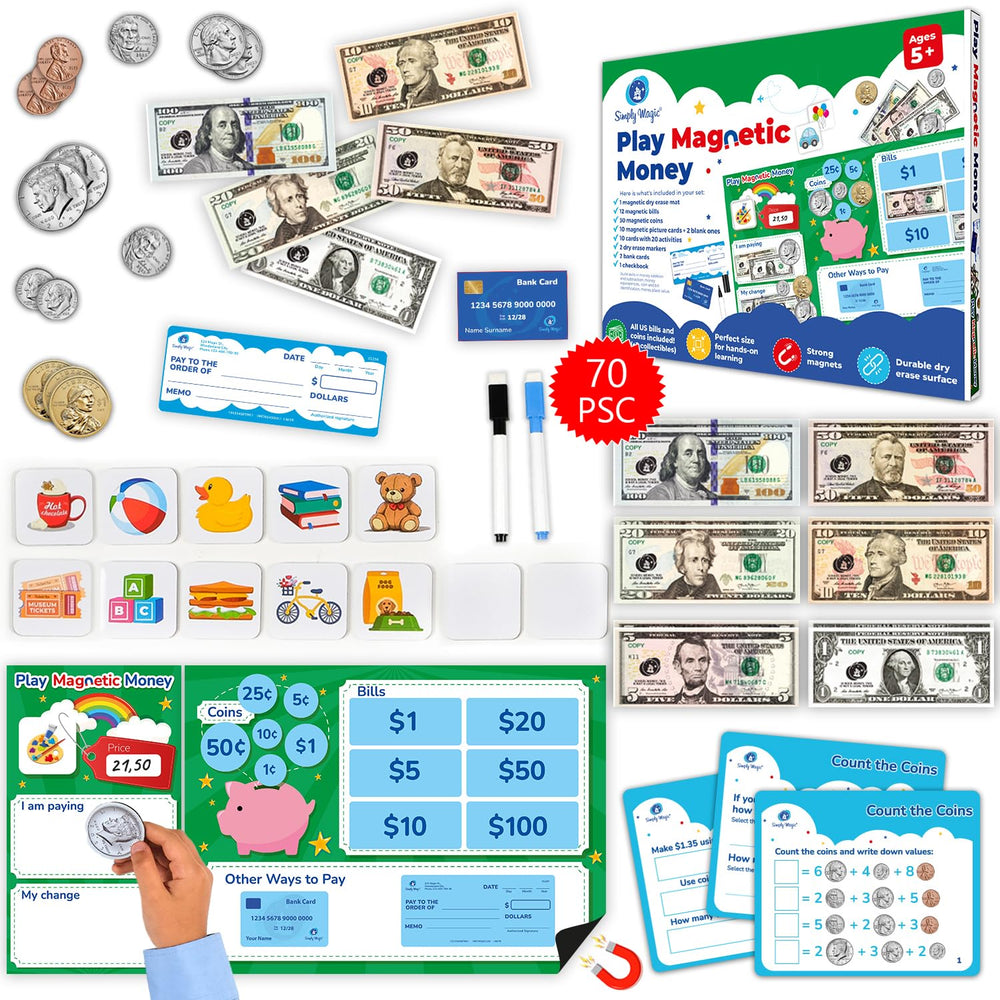 Simply Magic bills for classroom counting and money math practice.