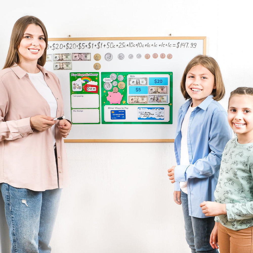 Simply Magic coins for hands-on currency manipulation and math activities.