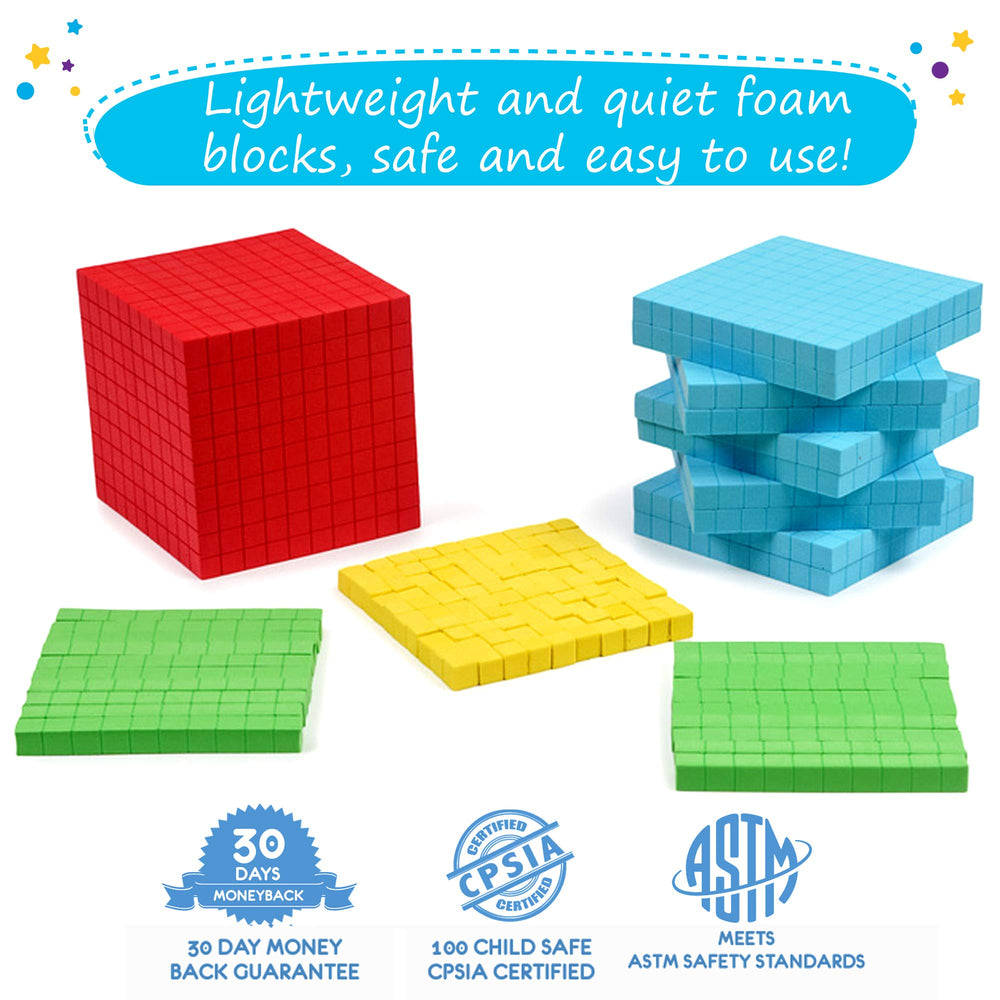 Simply Magic hundreds flats close-up great for visualizing hundreds and regrouping.