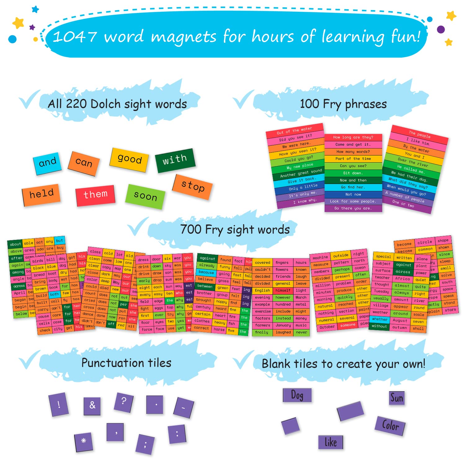 Simply Magic fridge magnets colorful letters for quick sentence building.