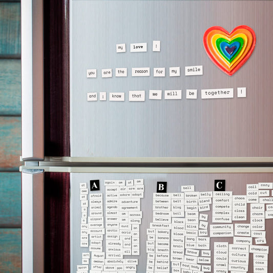Simply Magic punctuation tiles and word magnets for expressive sentence building