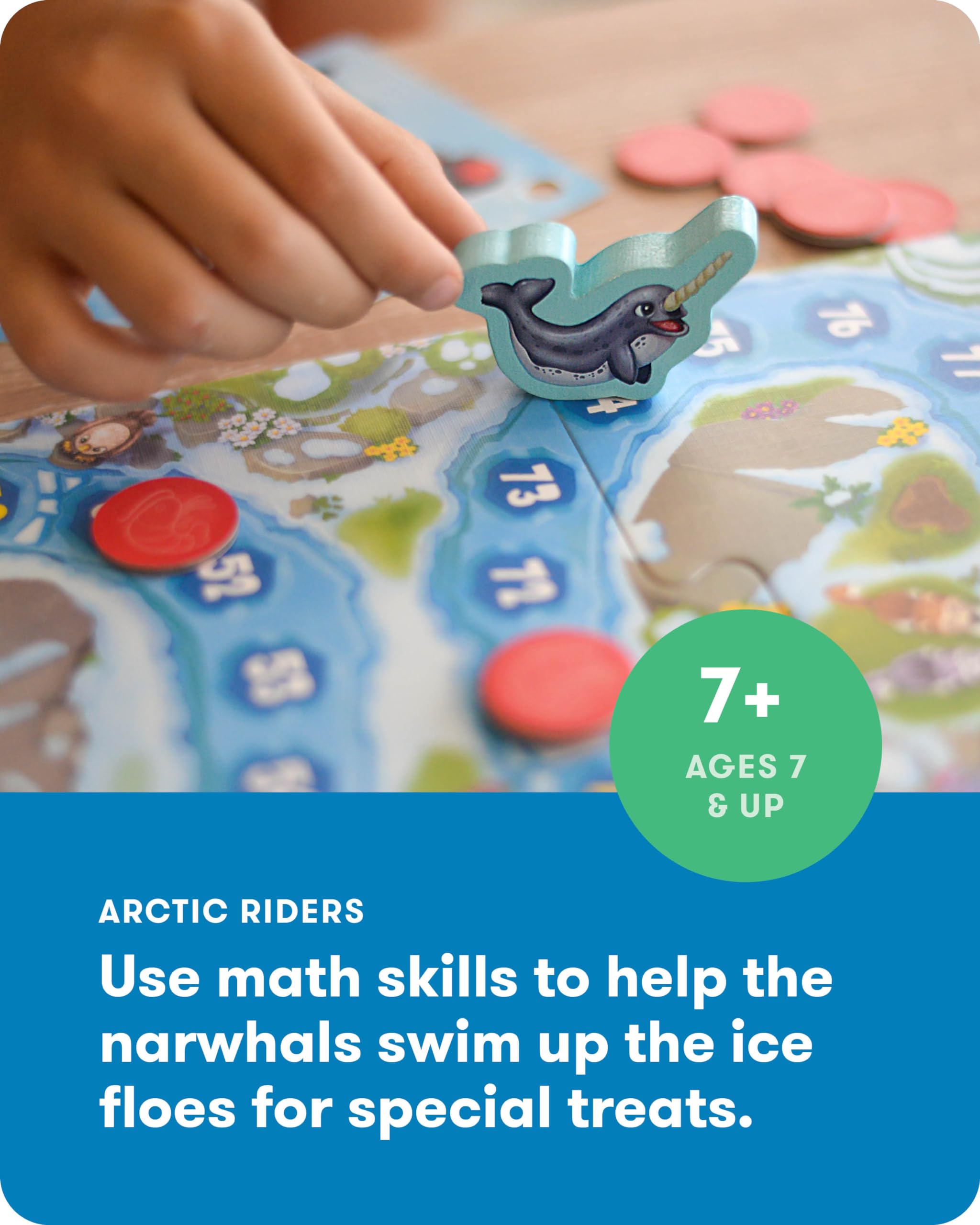 SimplyFun Arctic Riders narwhal-pawns on the board encourage strategy and quick decisions