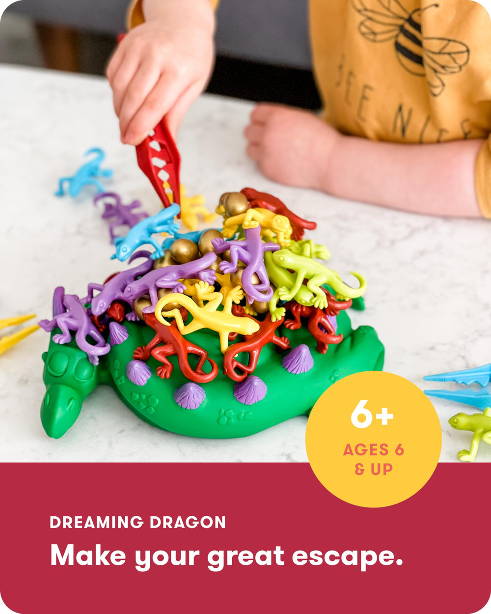 SimplyFun Dreaming Dragon lizards-removal visual highlights fine motor practice.