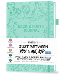 SIMSIMY Just Between You and Me Kid Journal cover in mint green invites cozy parent-child bonding.