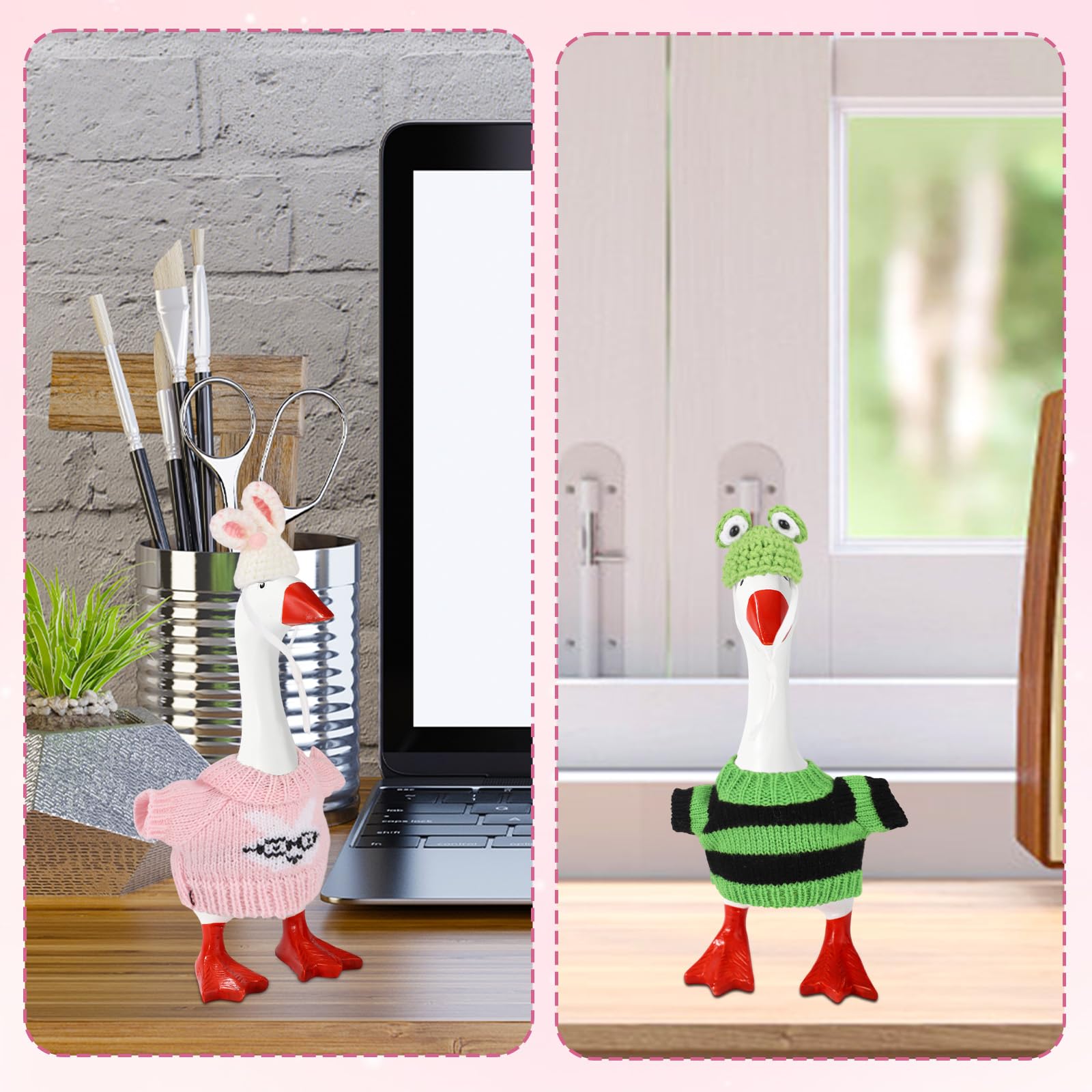 Sinbana desk goose outfit stripes gives variety to your mini wardrobe.