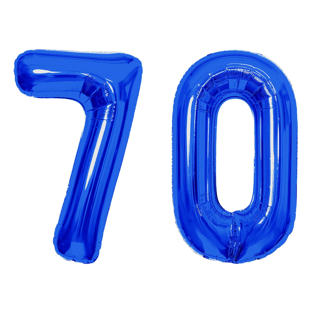 SINBEE 40-inch navy blue 0-number balloon for a bold 70th birthday backdrop.