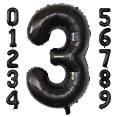 SINBEE 40-inch black 3-number balloon for bold birthday decor
