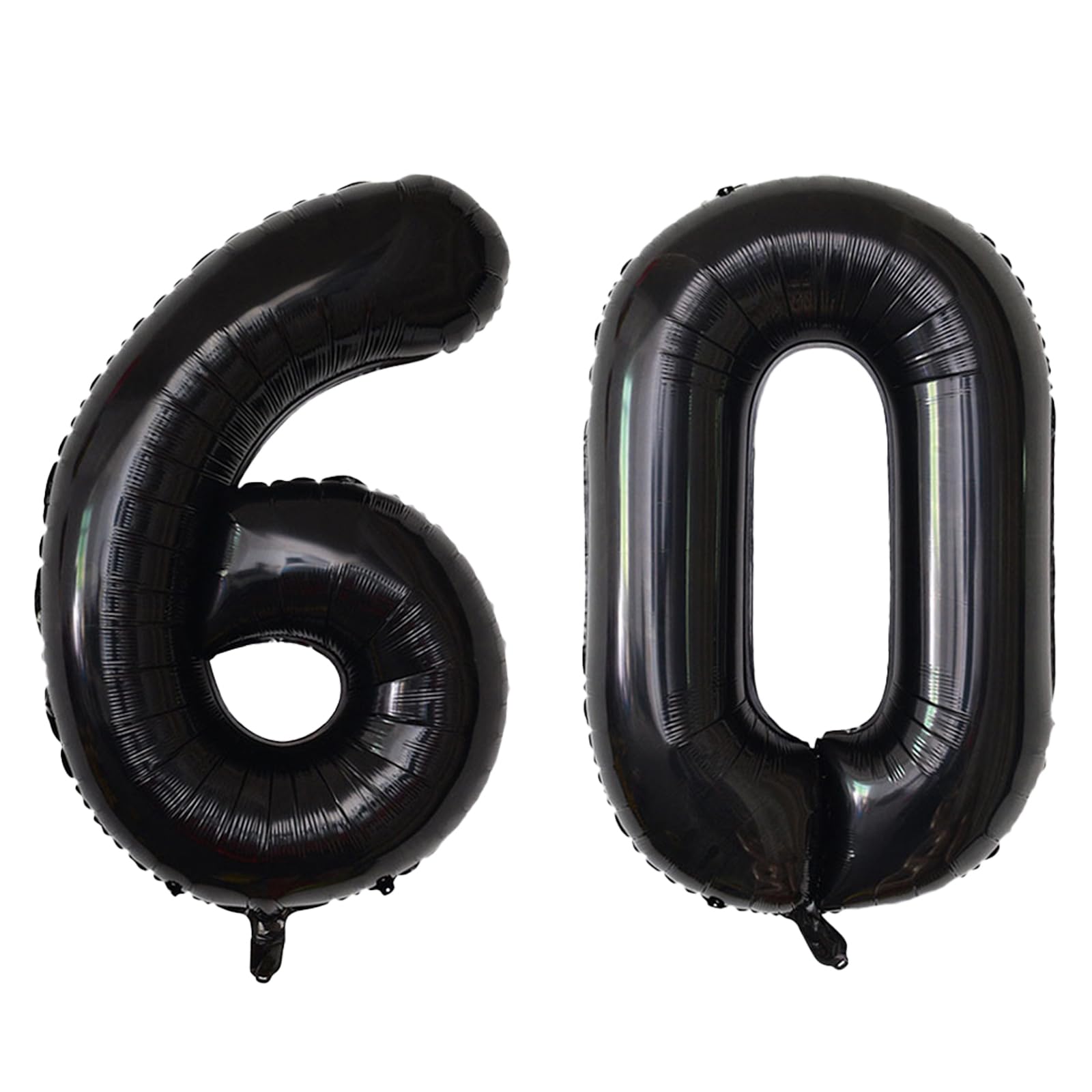 SINBEE 40-inch black 0-number balloon creates bold 60th birthday backdrop.