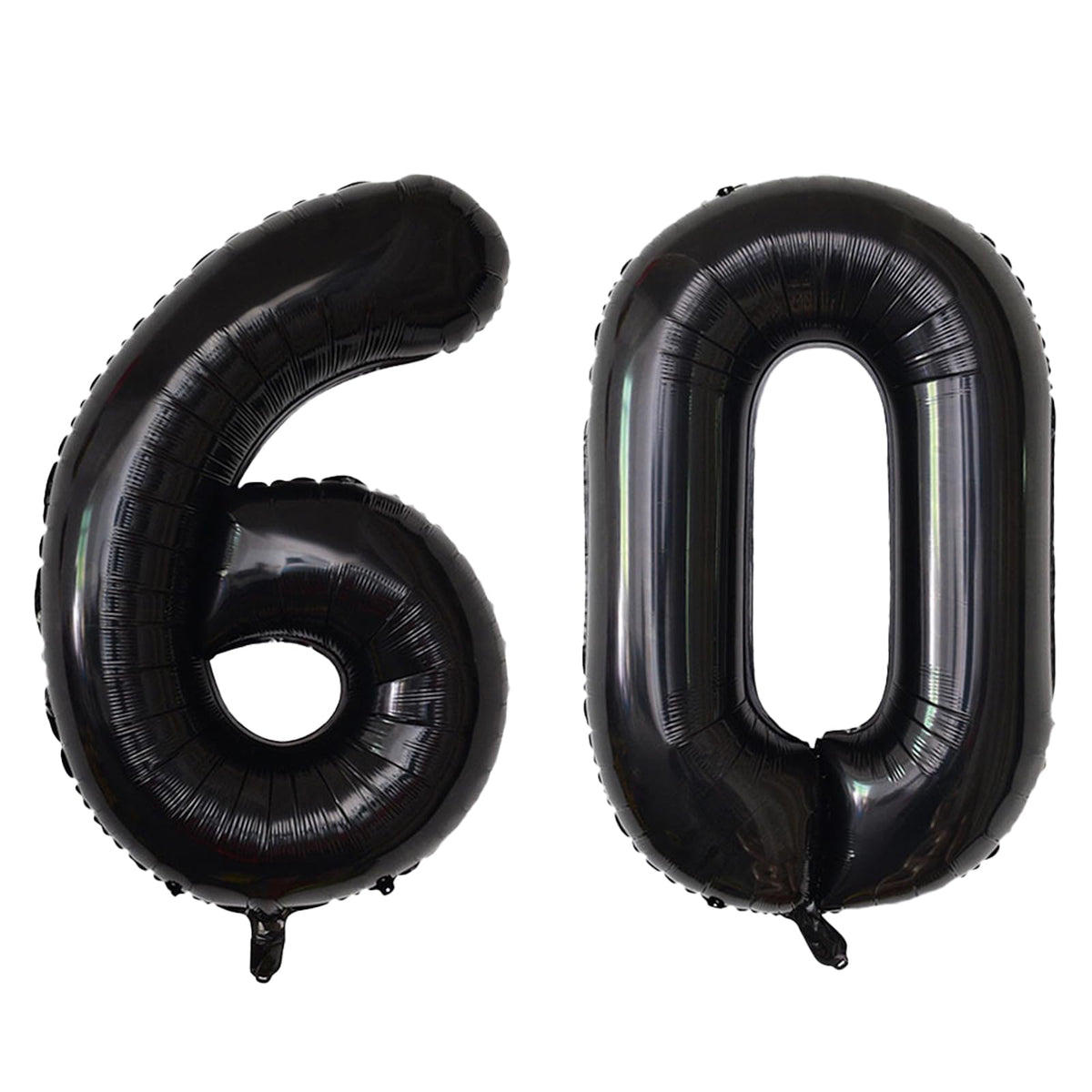 SINBEE 40-inch black 0-number balloon creates bold 60th birthday backdrop.