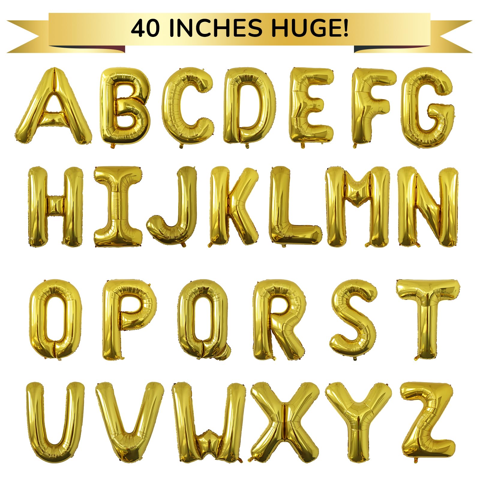 SINBEE gold A letter balloon supports reusable party decor.