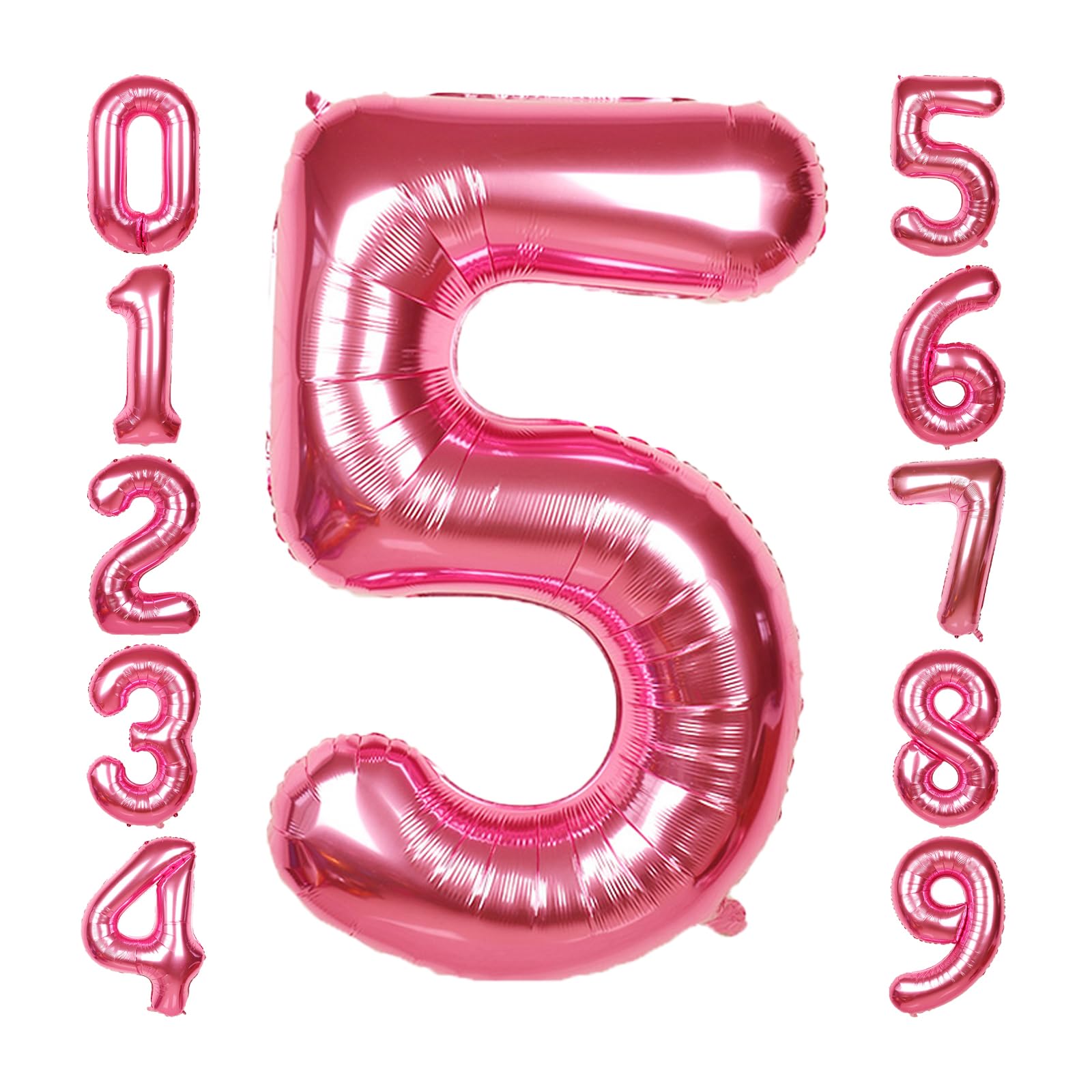 SINBEE 40-inch hot pink 5 balloon for bold birthday décor