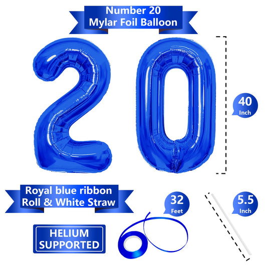 SINBEE 40-inch Navy Blue 2 balloon for striking anniversary display.
