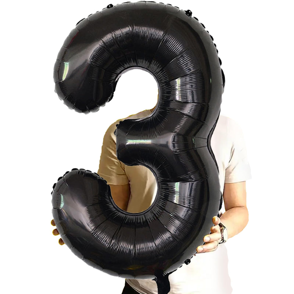 SINBEE giant black number balloon 3 for photo shoots and celebrations