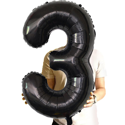 SINBEE giant black number balloon 3 for photo shoots and celebrations