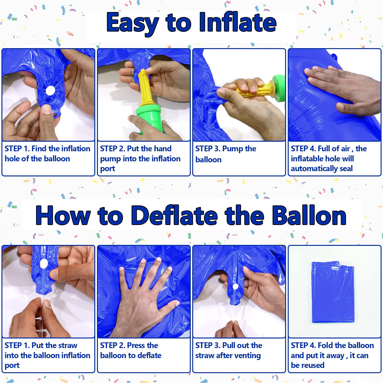 SINBEE giant navy blue number balloons for 10th birthdays or anniversaries