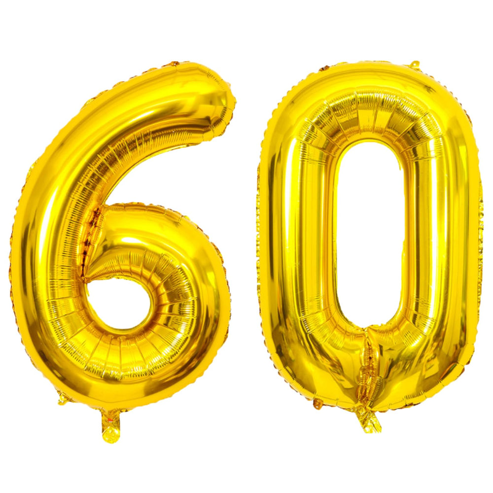 SINBEE Gold 40inch 0 balloon for bold 60th birthday decor, reusable and eye-catching.