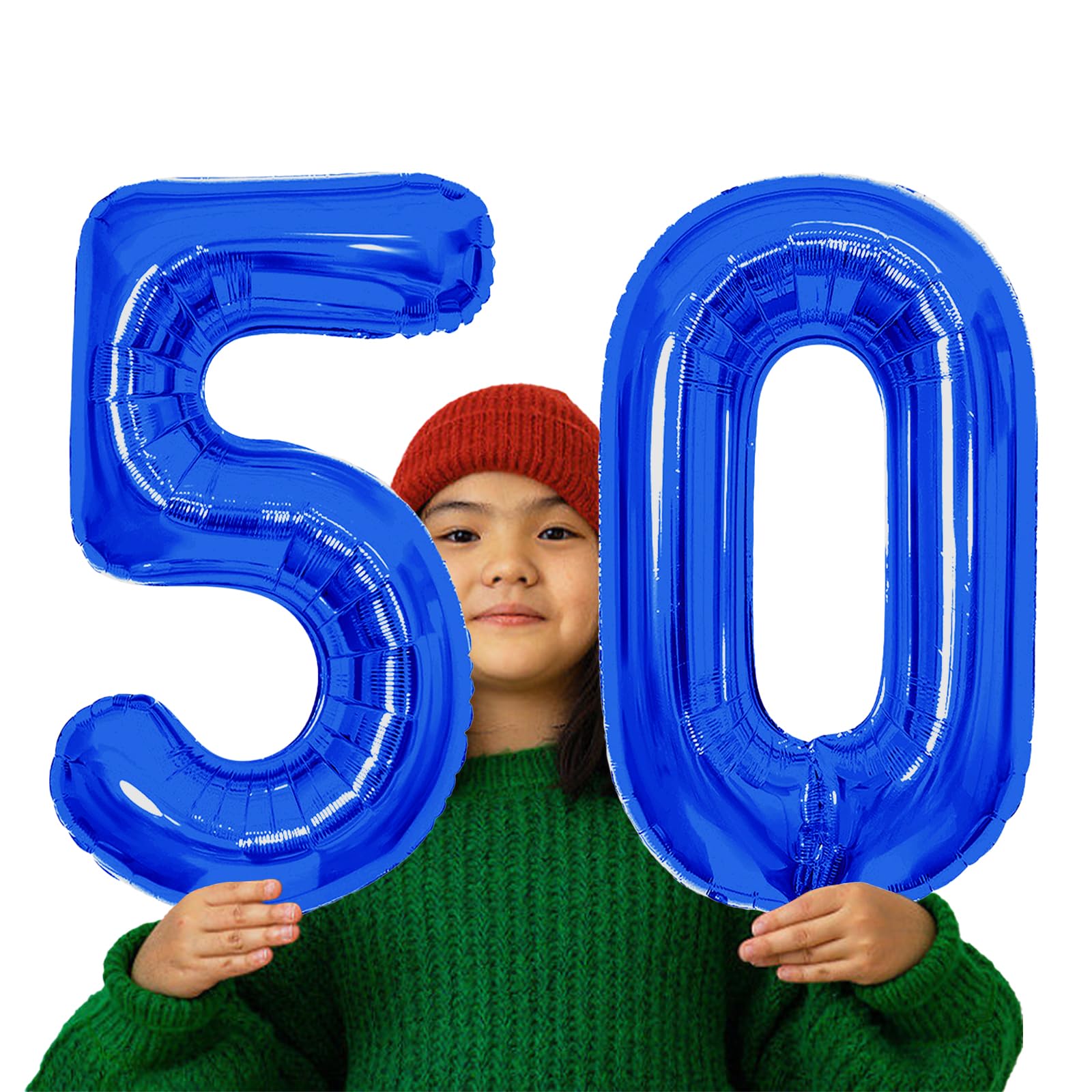 SINBEE navy blue foil balloon decor for a 50th birthday