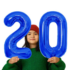 SINBEE navy blue number balloon with hanging holes for easy display.