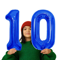 SINBEE navy blue number balloon with hanging holes for easy decor
