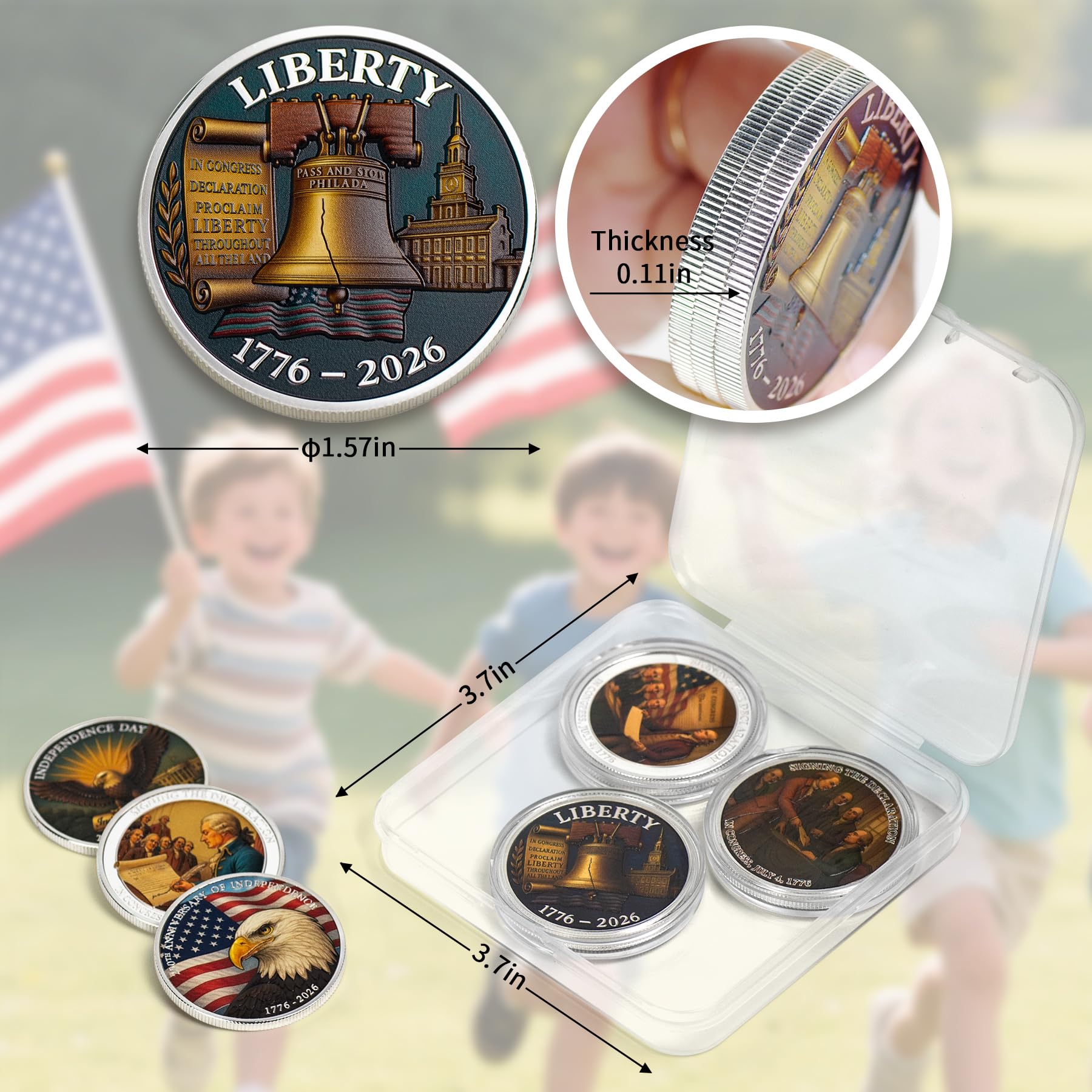 SINBRLAI declaration back coin with symbols for patriotic display.