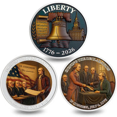 SINBRLAI declaration front coin for display in history collections.
