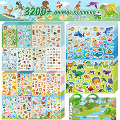 Sinceroduct 102-sheet animal stickers for kids, ideal for crafts and rewards.