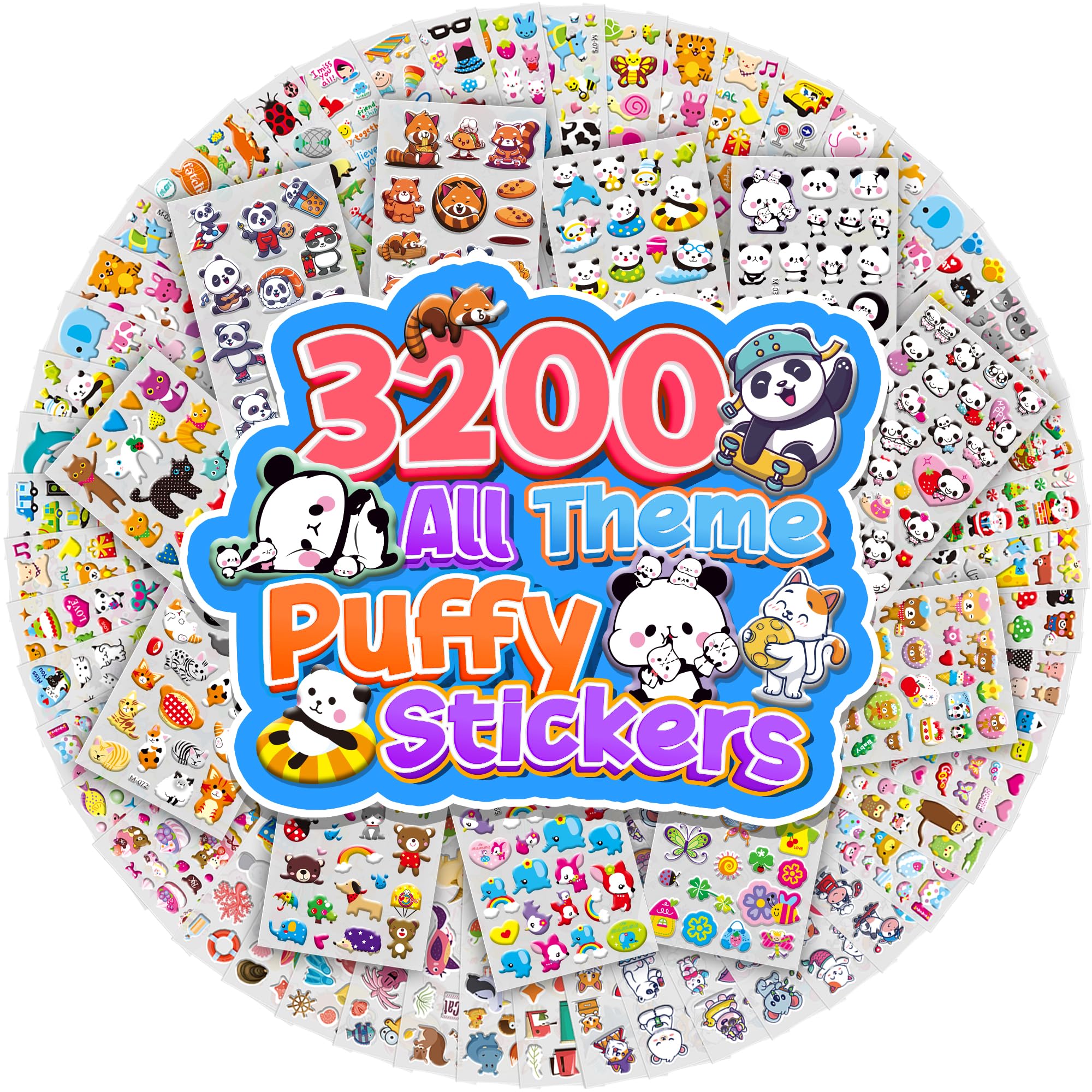 Sinceroduct 3D Puffy stickers with animals and dinosaurs for classroom rewards