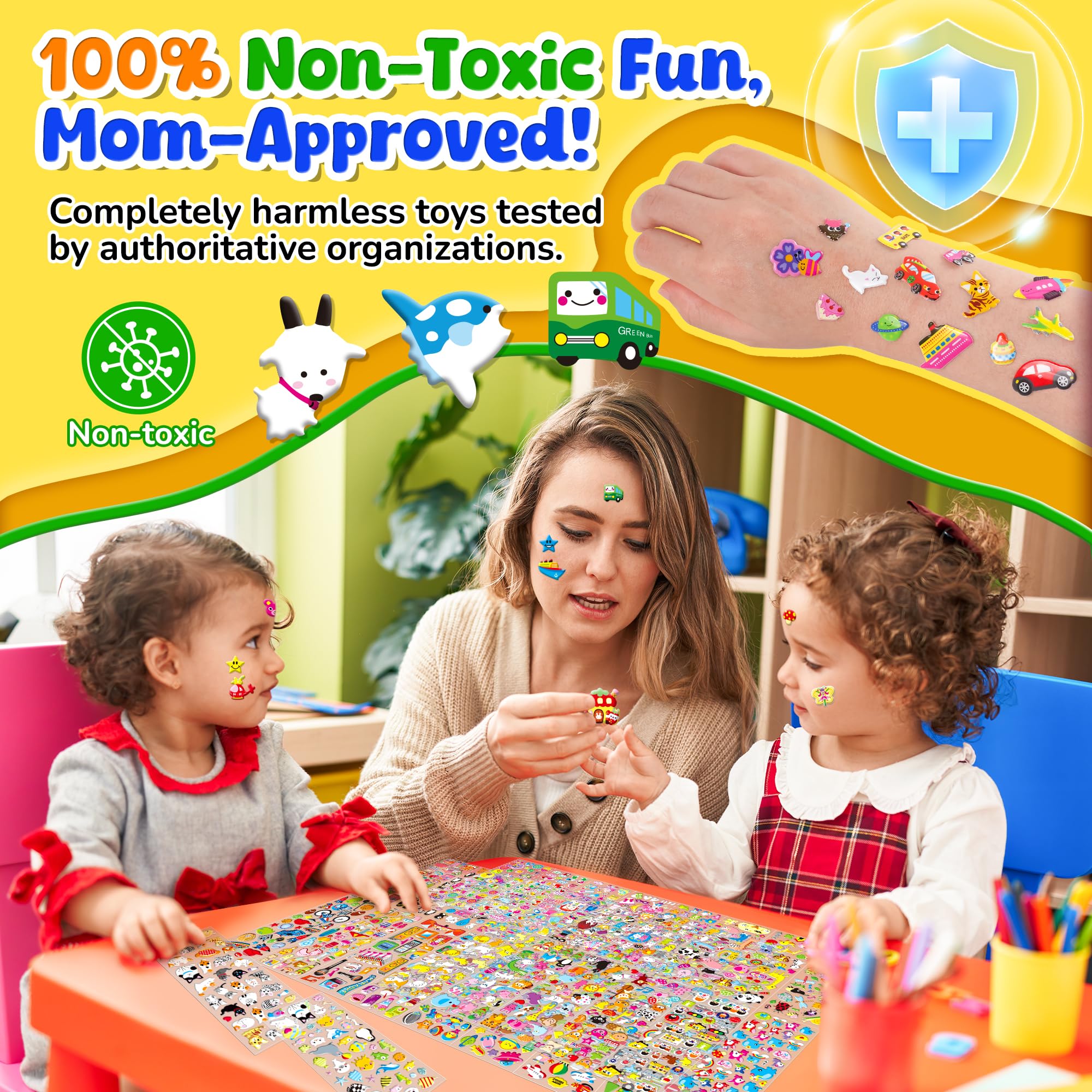 sinceroduct 3D puffy stickers letters numbers, supports learning and classroom charts.