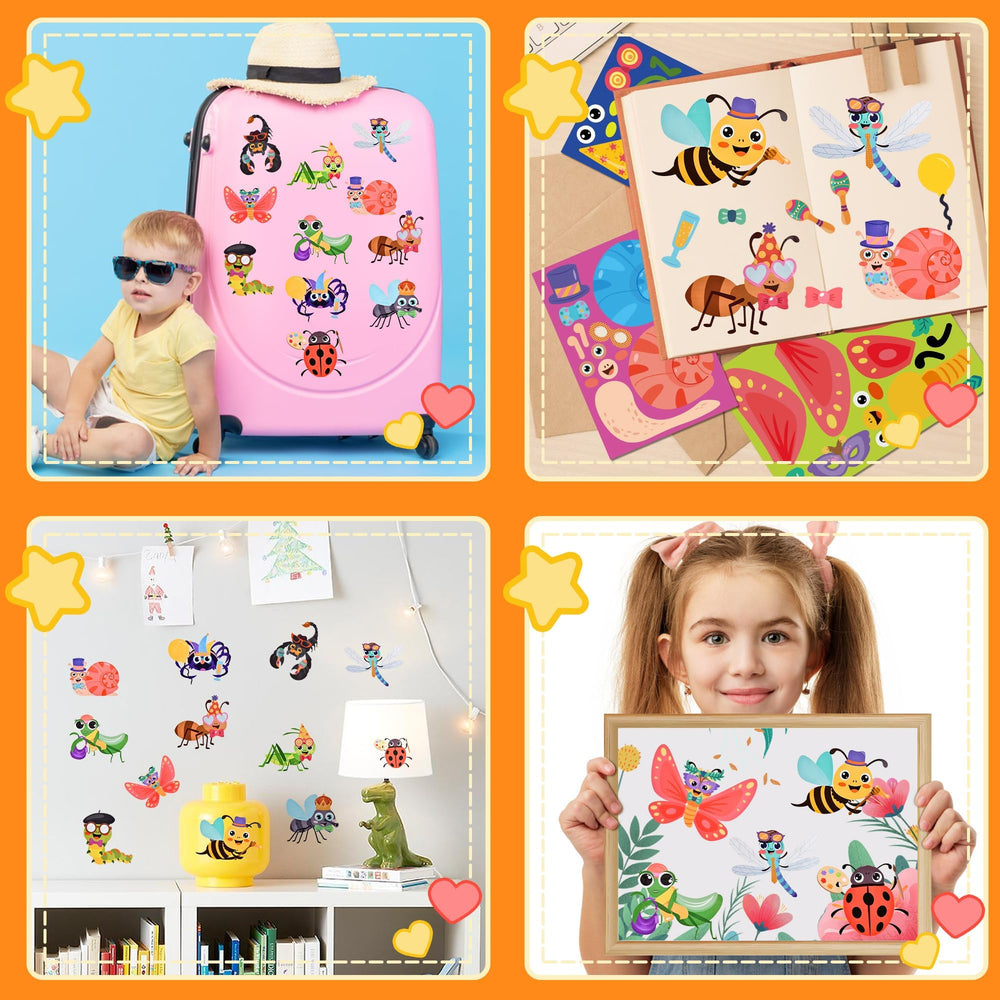 Sinceroduct Bug stickers – vibrant insect designs for classroom rewards and crafts