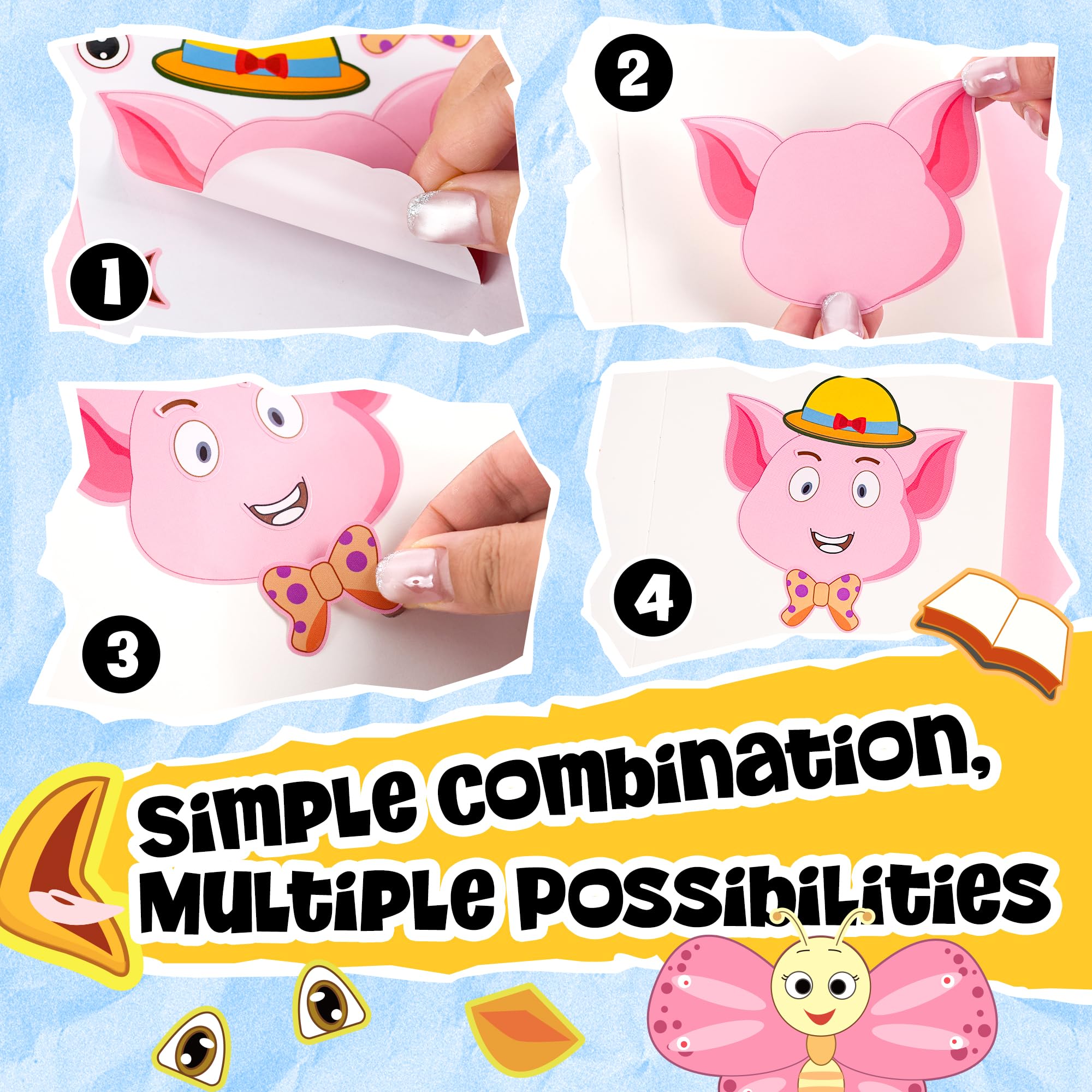 Sinceroduct Kid friendly sticker sheets designed for imaginative storytelling.