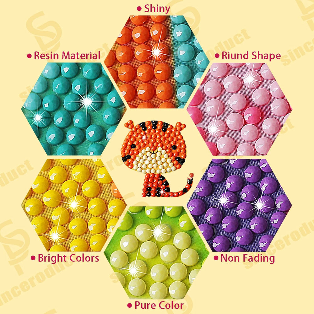 Sinceroduct Sparkling 5D Diamond Sticker Kit dinosaur models encourage creative play and color learning.