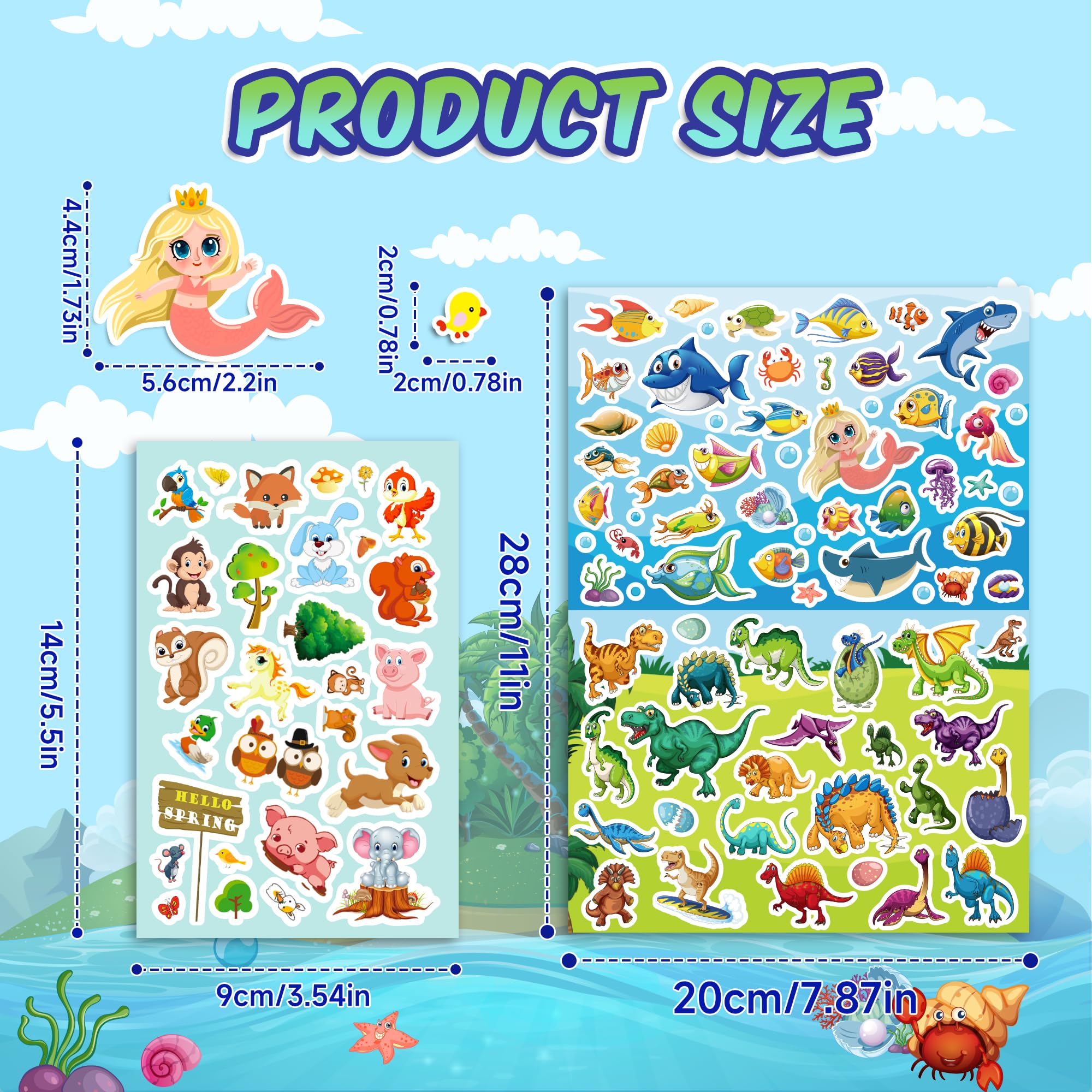 Sinceroduct waterproof stickers for kids suitable for cups and surfaces.