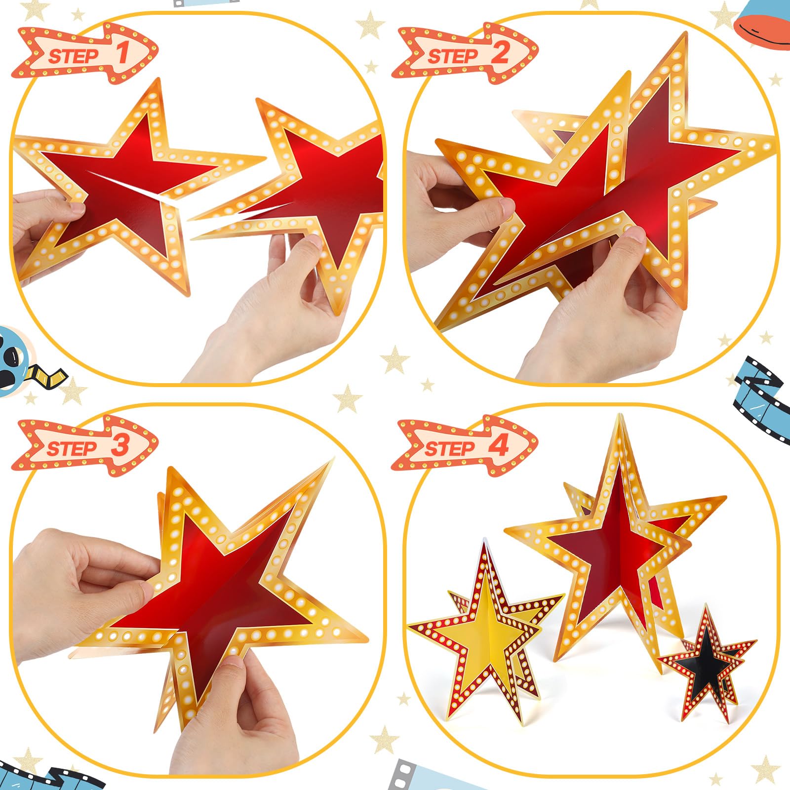 Sinload 3D glitter star 3inch centerpieces perfect for little desk accents.