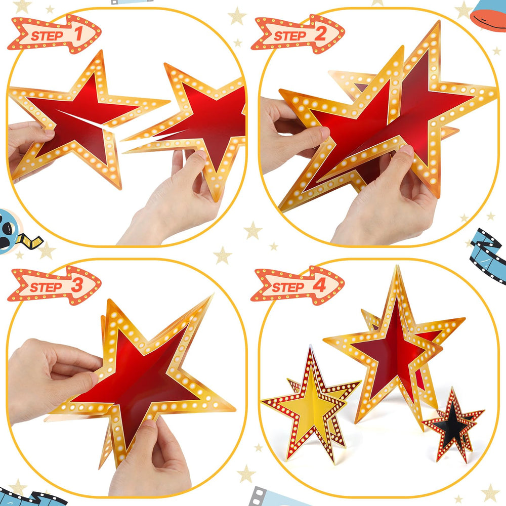 Sinload 3D glitter star 3inch centerpieces perfect for little desk accents.
