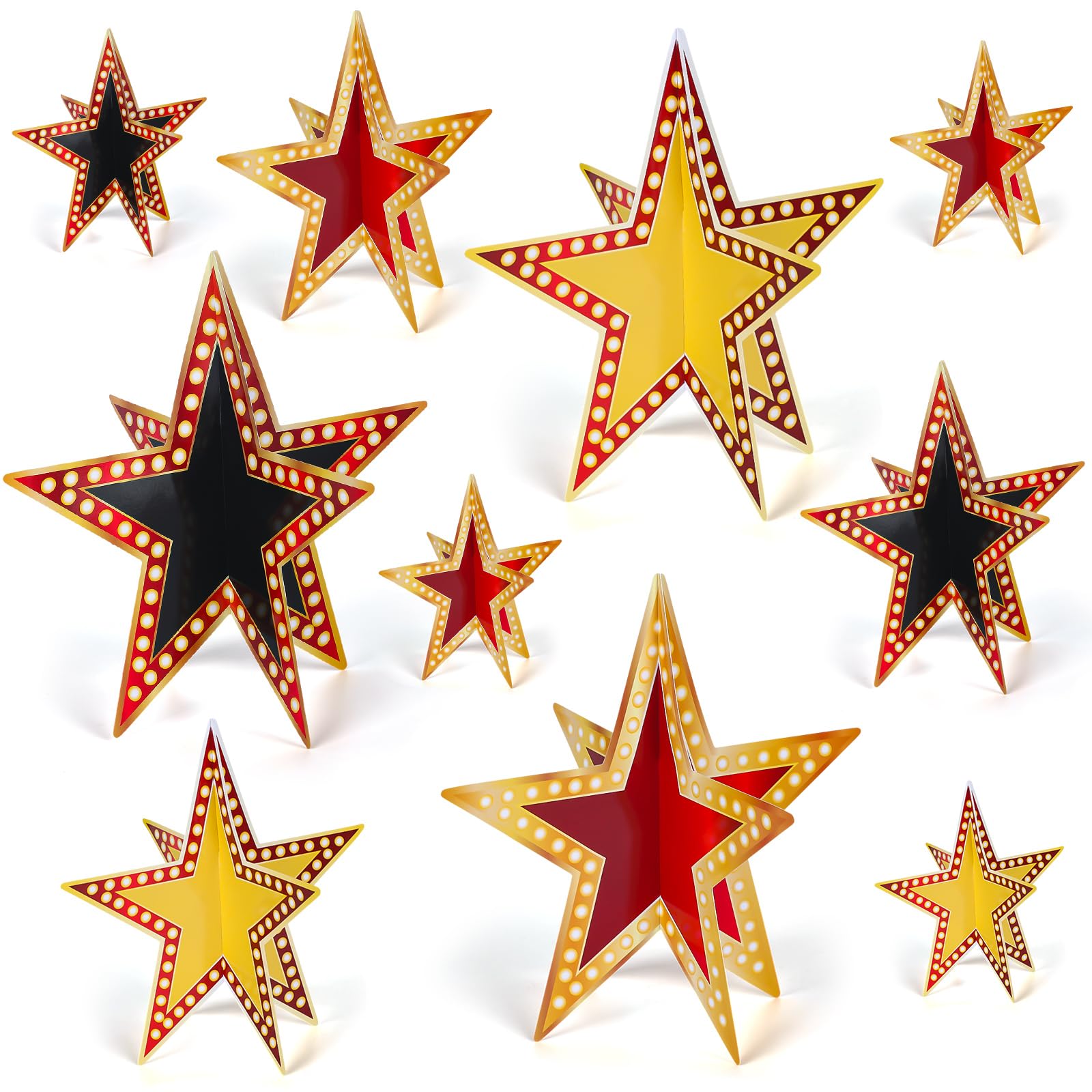 Sinload 3D glitter star 8inch centerpieces illuminate desks and classroom displays.