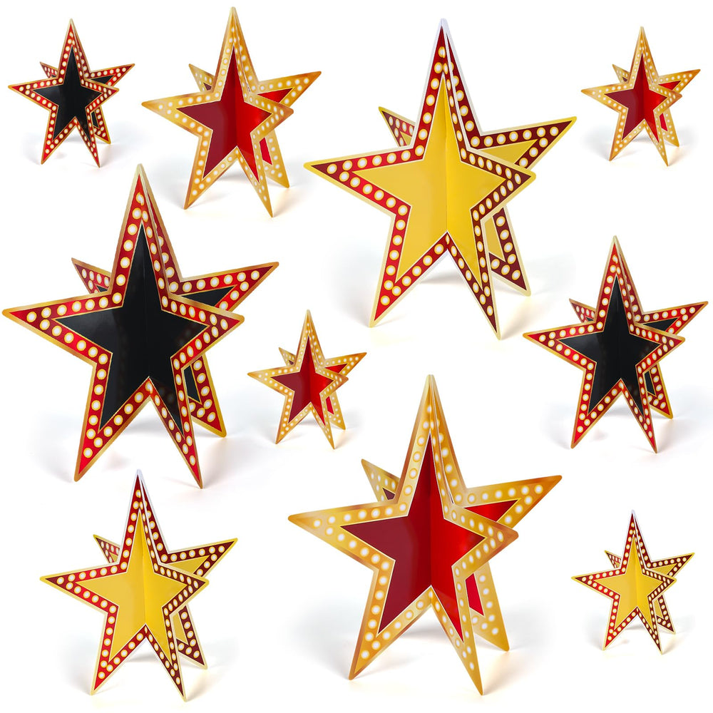 Sinload 3D glitter star 8inch centerpieces illuminate desks and classroom displays.