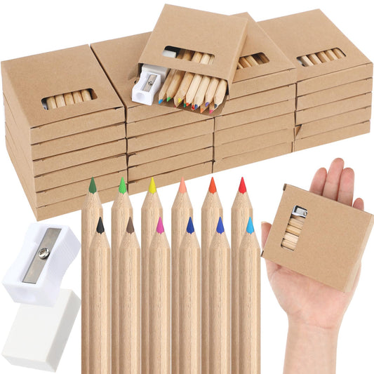 Sinload mini colored pencils set with 12 vibrant colors for precise coloring and blending.