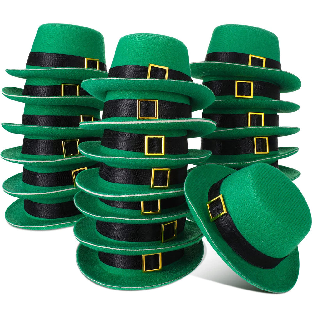 Sinmoe St Patrick's Day hat with buckle in green for dolls and crafts