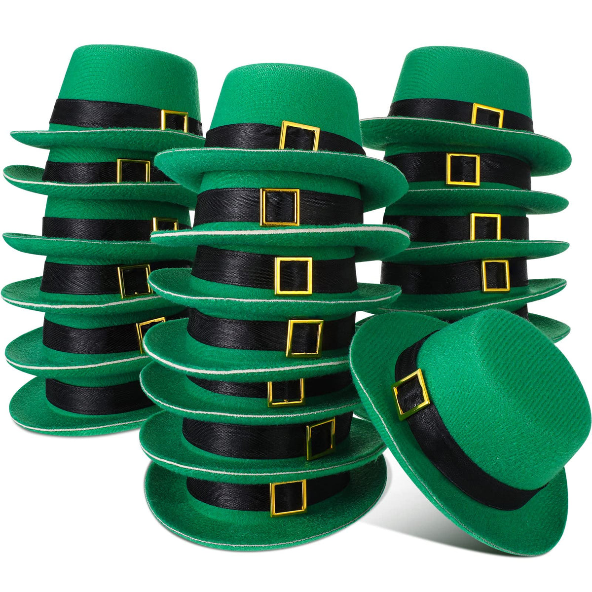 Sinmoe St Patrick's Day hat with buckle in green for dolls and crafts