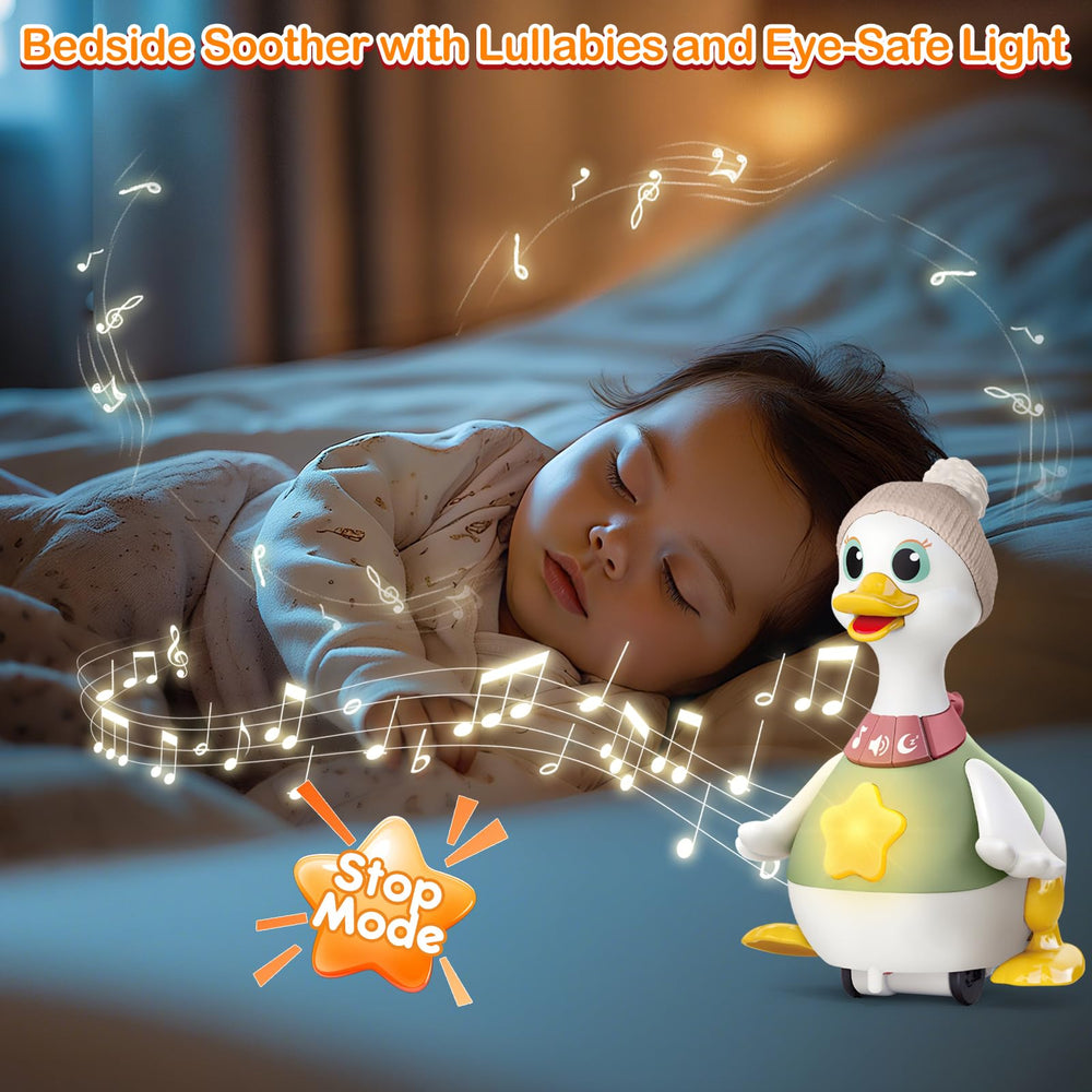 Sinpedex lullaby duck resting with soft lights for a calm bedtime routine.
