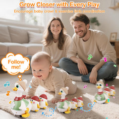 Sinpedex duck GO mode promoting crawling and exploration with upbeat music and motion.