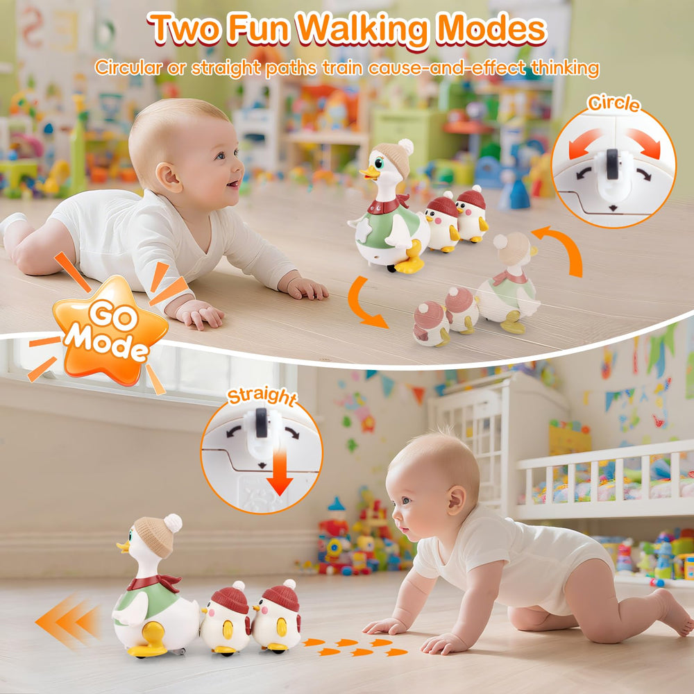 Sinpedex duck lullabies mode delivering eight soothing melodies with gentle lights for bedtime.