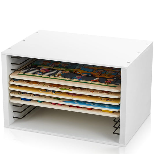 Sintuff puzzle holder rack wooden shows sturdy storage for neatly organized puzzles