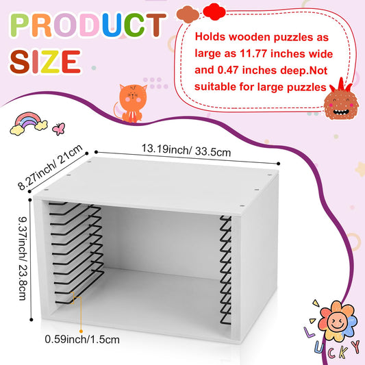 Sintuff puzzle organizer shelf layered enables easy access and compact stacking in playrooms