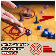 Sintuff spell template packaging red presents a ready-to-use RPG accessory