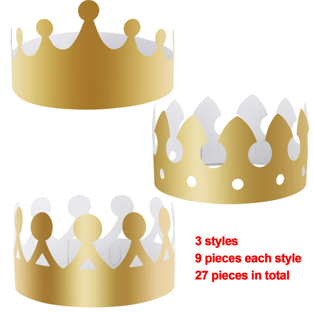 SIQUK 27-piece golden crown set for quick party sharing and variety.