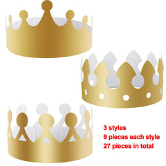 SIQUK 27-piece golden crown set for quick party sharing and variety.