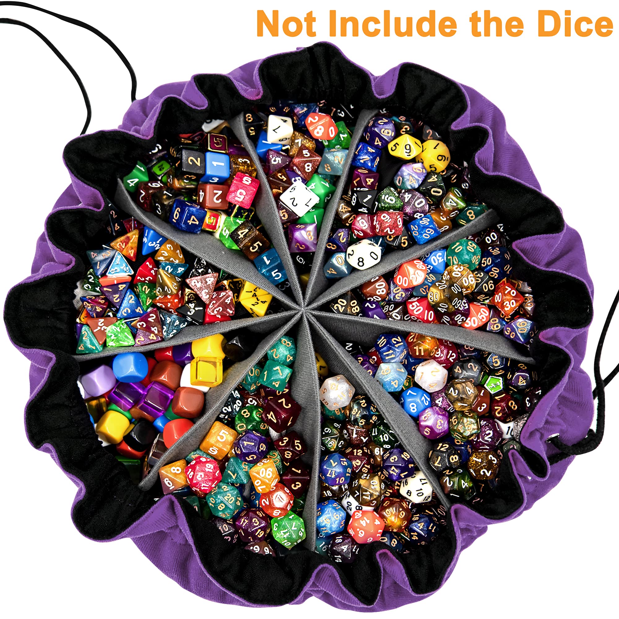 SIQUK dice bag nine compartments neatly organize different dice types